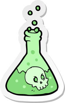 sticker of a cartoon spooky potion png
