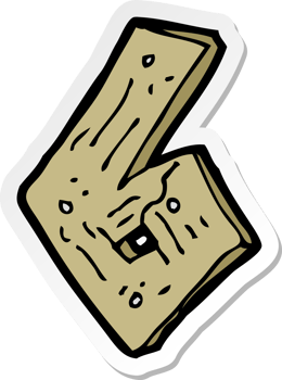 sticker of a cartoon wooden number png