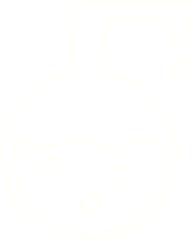 a white outline of a chemical flask png