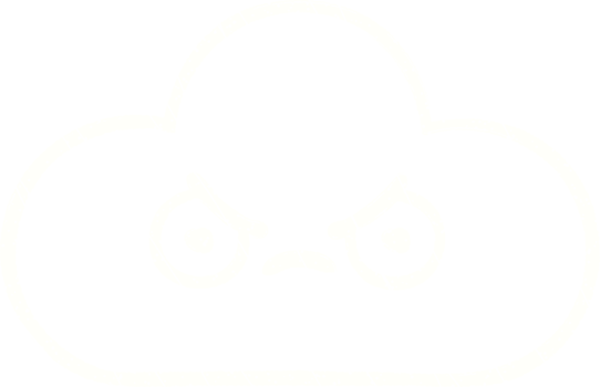 a drawing of a angry cloud with a white outline png