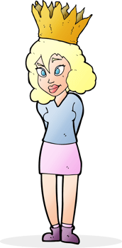 cartoon person wearing crown png
