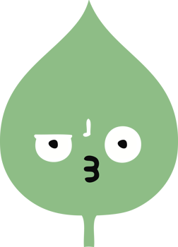 flat color retro cartoon of a expressional leaf png