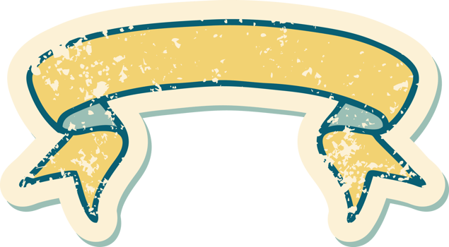 iconic distressed sticker tattoo style image of a banner png