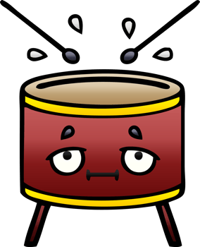 gradient shaded cartoon of a drum png