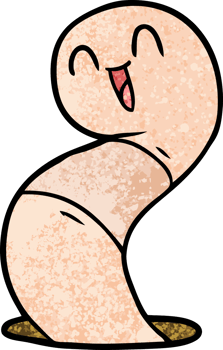 cartoon happy worm png
