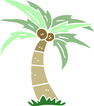 cartoon doodle palm tree png