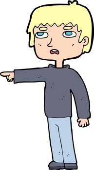 cartoon boy pointing png