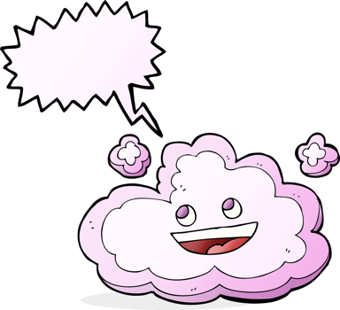cartoon decorative cloud with speech bubble png