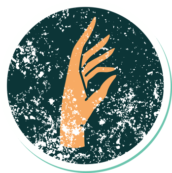 iconic distressed sticker tattoo style image of a hand png