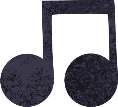 retro illustration style cartoon of a musical note png