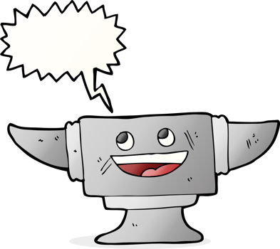 cartoon blacksmith anvil with speech bubble png