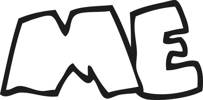 drawn black and white cartoon ME symbol png