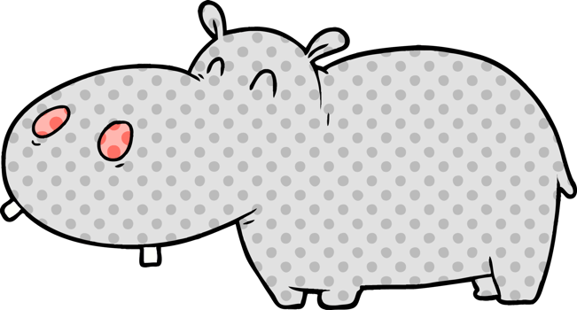 cartoon hippo drawing png