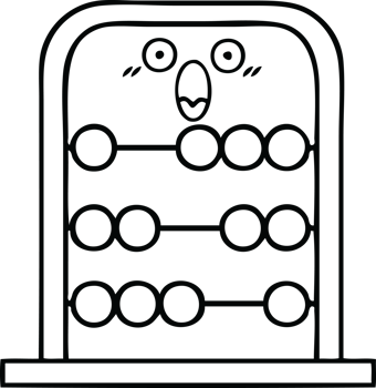 line drawing cartoon of a abacus png
