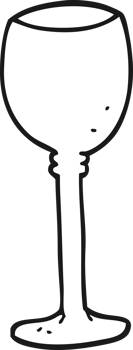 drawn black and white cartoon wine glass png
