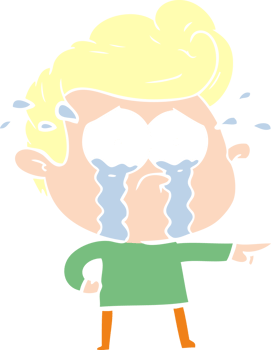 flat color style cartoon crying man png