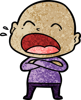 cartoon shouting bald man png
