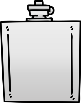 gradient shaded quirky cartoon hip flask png