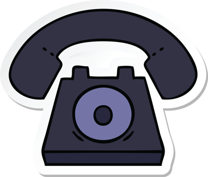 sticker of a cute cartoon old telephone png
