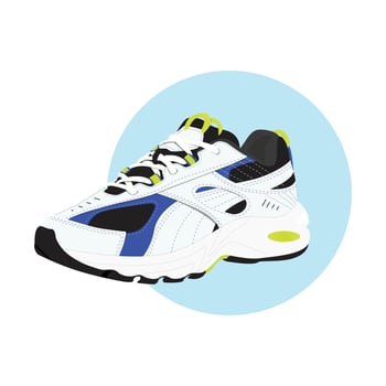 Sneaker shoe . Concept. Flat design. Vector illustration. Sneakers in flat style. Sneakers side view. Fashion sneakers.