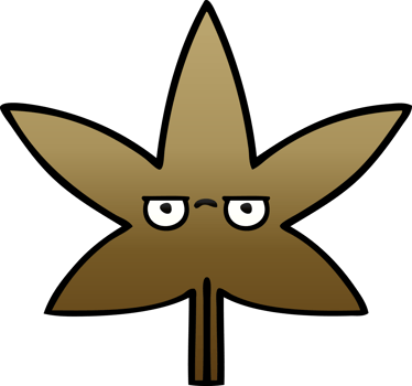gradient shaded cartoon of a autumnal leaf png