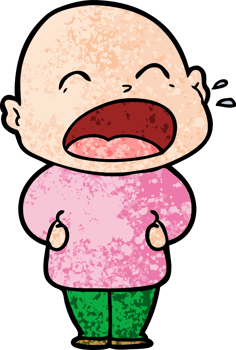 cartoon shouting bald man png