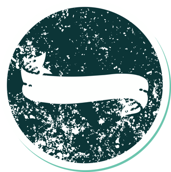 iconic distressed sticker tattoo style image of a banner png