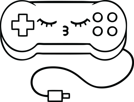 line drawing cartoon of a game controller png