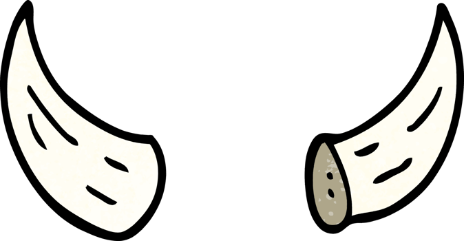 cartoon doodle horns png