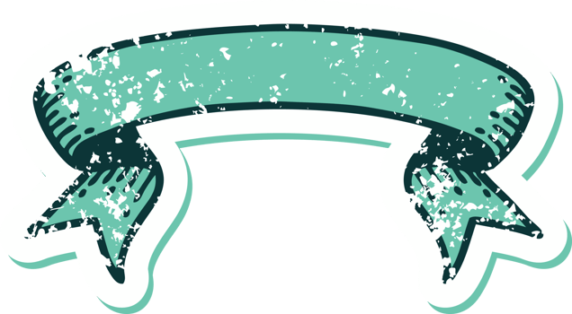 iconic distressed sticker tattoo style image of a banner png