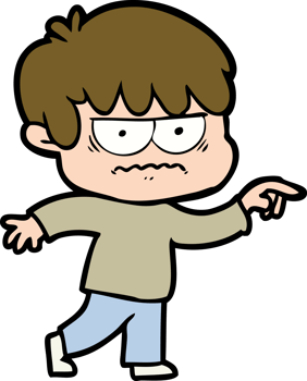 annoyed cartoon boy png