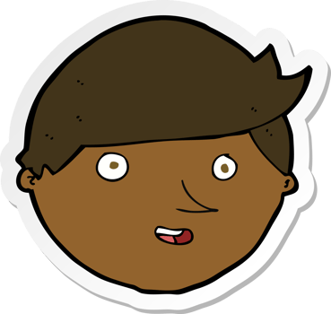sticker of a cartoon happy face png