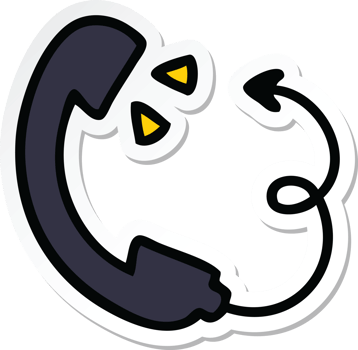 sticker of a cute cartoon telephone receiver png