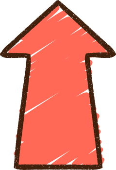 an arrow pointing up on a transparent background png
