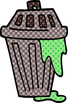 cartoon doodle waste bin png