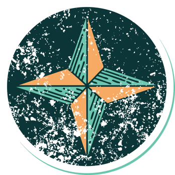 iconic distressed sticker tattoo style image of a star png