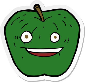 sticker of a cartoon apple png