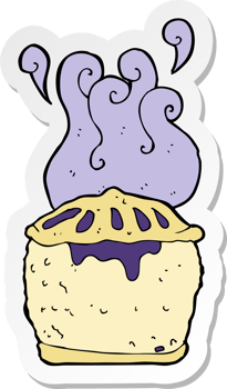 sticker of a cartoon blueberry pie png