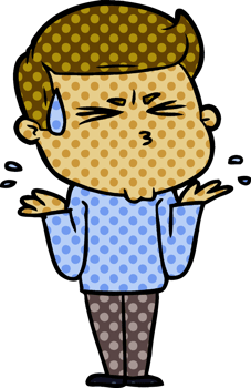 cartoon man sweating png