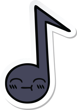 sticker of a cute cartoon musical note png