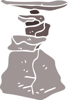 cartoon doodle stacked rocks png