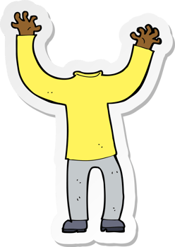 sticker of a cartoon headless body png