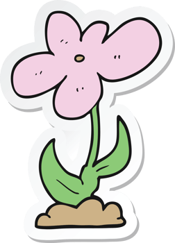 sticker of a cartoon flower png