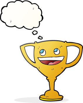 drawn thought bubble cartoon sports trophy png