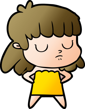 cartoon indifferent woman png
