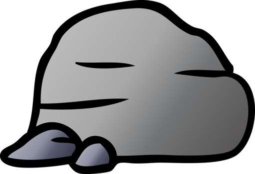 hand drawn gradient cartoon doodle of stone and pebbles png