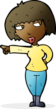 cartoon annoyed woman pointing png