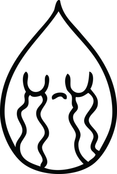 line drawing quirky cartoon emotional rain drop png