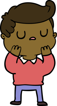 cartoon aloof man considering png