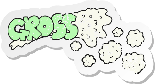 retro distressed sticker of a gross cartoon png